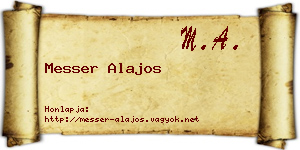 Messer Alajos névjegykártya